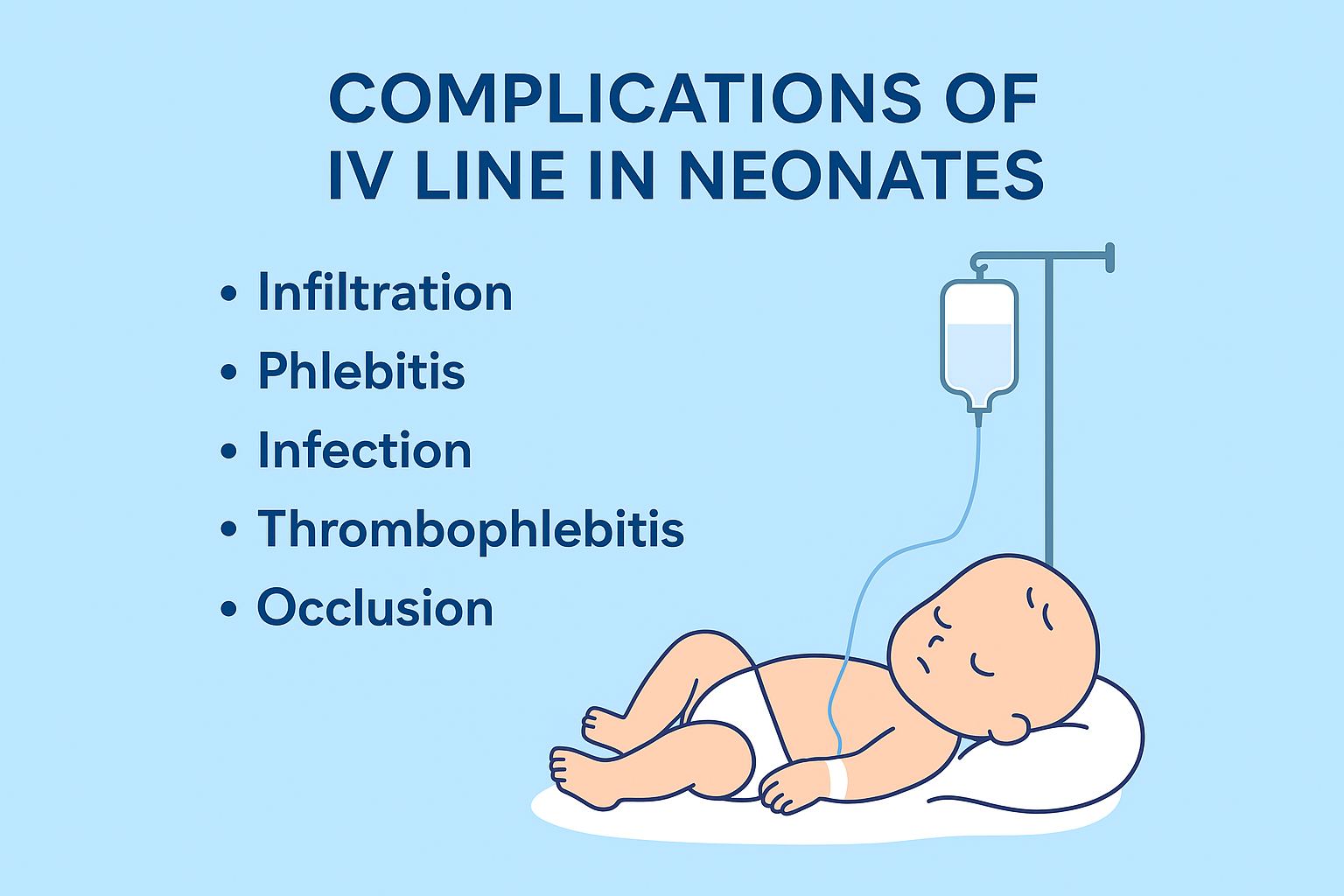 Complications of IV line in Neonates